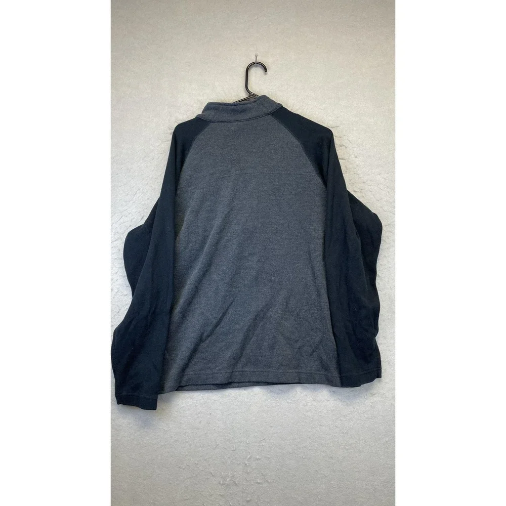 Columbia Sweater‎ Mens XL Gray Black Half Zip Vertex Chest Pocket Raglan Outdoor